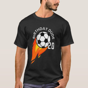 20 Jahre alt 20. Geburtstag Typ Flamme Soccer Part T-Shirt