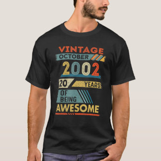 20 Jahre alt 20. Geburtstag Vintag Oktober 2002 T-Shirt