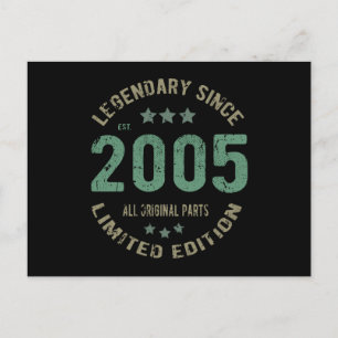 20 Jahre alt Tag 2005 Legende seit 20. Geburtstag Postkarte