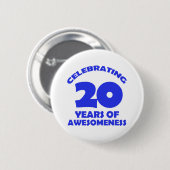20 JAHRE ALTE GEBURTSTAGS-ENTWURFS- BUTTON (Vorne & Hinten)