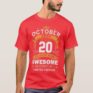 20 Jahre Alte Geschenke Oktober 2002 Vintag 20. Ge T-Shirt