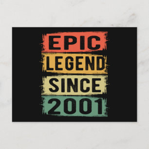 20 Jahre alter Tag 2001 Epische Legende 20. Geburt Postkarte