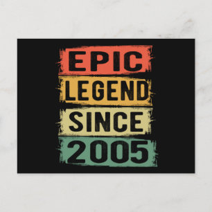 20 Jahre alter Tag 2005 Epische Legende 20. Geburt Postkarte