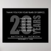 20 Jahre Altersrente oder Mitarbeiterwertscheck Poster (Vorne)