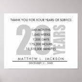 20 Jahre Altersrente oder Mitarbeiterwertscheck Poster (Vorne)