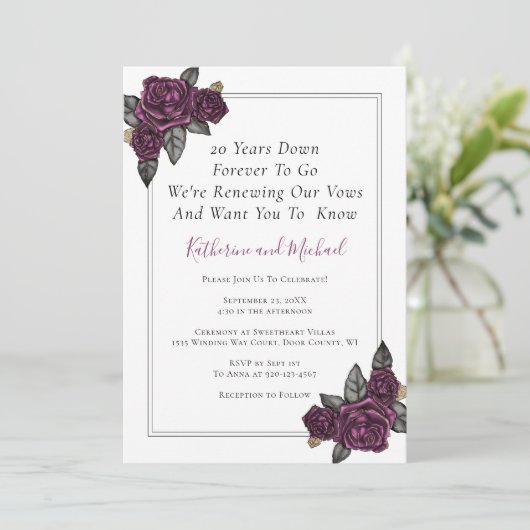 20 Jahre Einladung zur Hochzeit (Stehend Vorderseite)