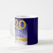 20 Jahre Erholung CUSTOM Jahrestag kühne Zahl Kaffeetasse (Vorderseite Links)