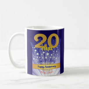 20 Jahre Erholung CUSTOM Jahrestag kühne Zahl Kaffeetasse