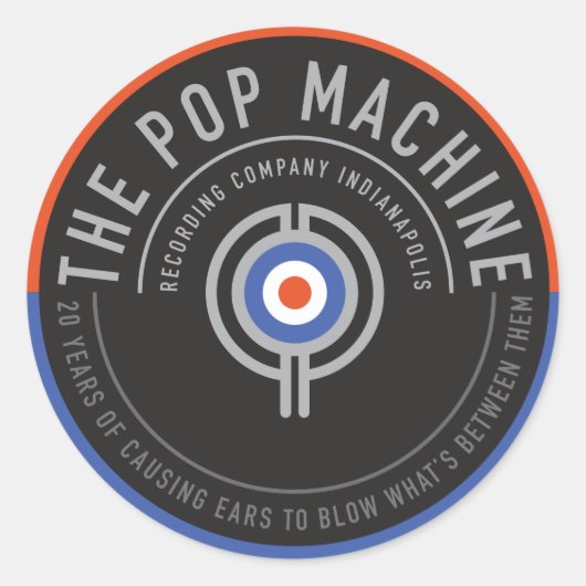 20 Jahre Gitarren-Case-Aufkleber Runder Aufkleber (Vorderseite)