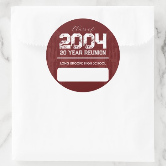 20 Jahre High School Wiedersehen Blank Name Aufkle Runder Aufkleber (Tasche)