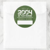 20 Jahre High School Wiedersehen Blank Name Aufkle Runder Aufkleber (Tasche)