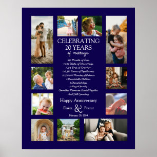 20 Jahre Hochzeitstag Foto Collage bearbeitbar Poster