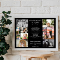 20 Jahre Hochzeitstag Foto Collage bearbeitbar