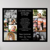 20 Jahre Hochzeitstag Foto Collage bearbeitbar Poster (Vorne)
