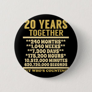 20 Jahre Jubiläum T Shirt 20. Hochzeitspende Coup Button