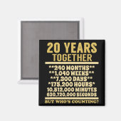 20 Jahre Jubiläum T Shirt 20. Hochzeitspende Coup Magnet (Vorderseite/Rückseite)