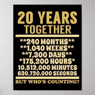 20 Jahre Jubiläum T Shirt 20. Hochzeitspende Coup Poster
