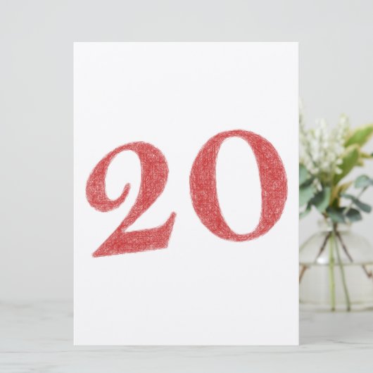 20 Jahre Karte (Stehend Vorderseite)