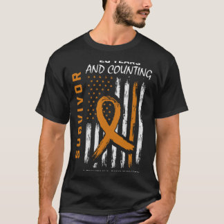 20 Jahre Leukämie Krebsüberlebung Geschenke Orange T-Shirt
