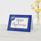 20 Jahre Mitarbeiterjubiläum - Text-Wirbel Blau Karte (Gelbe Blume)