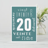 20 Jahre nüchtern Karte (Stehend Vorderseite)
