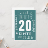 20 Jahre nüchtern Karte (Vorderseite/Rückseite Beispiel)