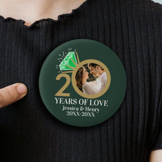 20 Jahre Smaragd-Hochzeitsring grün Foto Button
