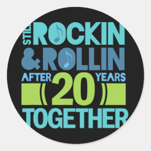 20 Jahre T - Shirt 20 Jahre Paare Runder Aufkleber