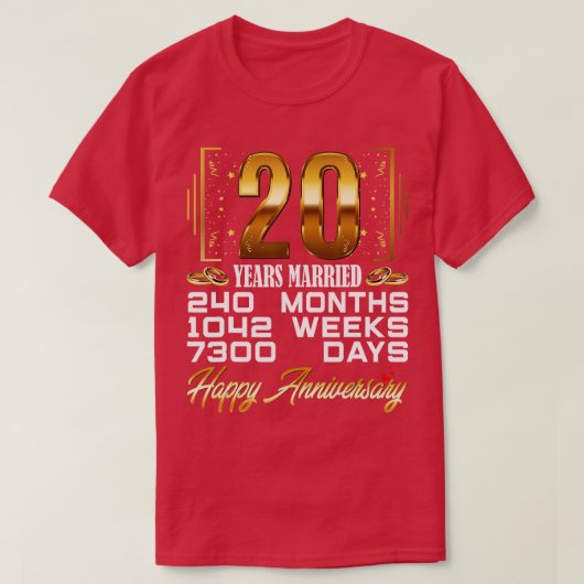 20 Jahre Verheiratet Gewitter 20. Hochzeitstag T-Shirt (Design vorne)