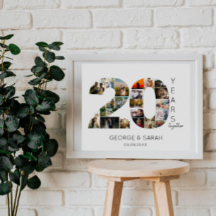 20 Jahre Verheiratete Fotocollage Hochzeitstag Poster