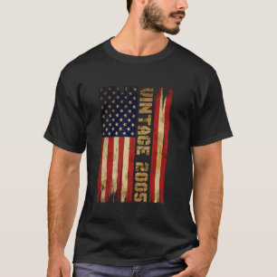 20 Jahre Vintag 2005 Amerikanische Flagge 20. Gebu T-Shirt