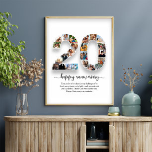 20-Jahres-Jubiläums-Foto-Collage-Poster Poster