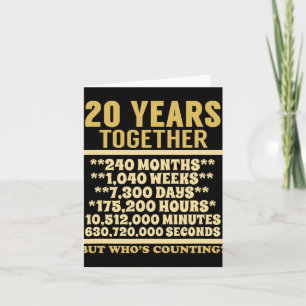 20-Jahres-Jubiläums-T-Shirt 20. Hochzeitsgeschenk  Karte