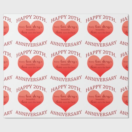 20. Jahrestag Geschenkpapier (Flach)