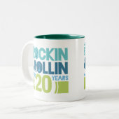 20. Jahrestags-Hochzeits-Geschenk Zweifarbige Tasse (Vorderseite Links)