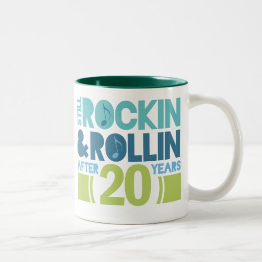 20. Jahrestags-Hochzeits-Geschenk Zweifarbige Tasse (Rechts)