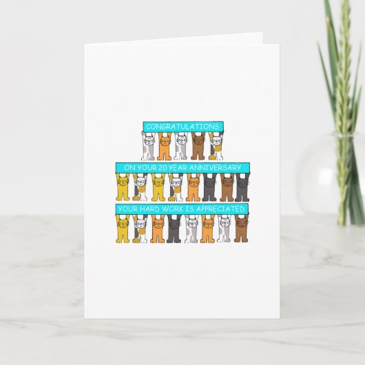 20-jährige Arbeits-Jahrestags-Glückwünsche Karte (Vorderseite)