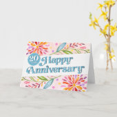 20-jährige farbenfrohe Wasserfarbkarte für Mitarbe Karte (Gelbe Blume)