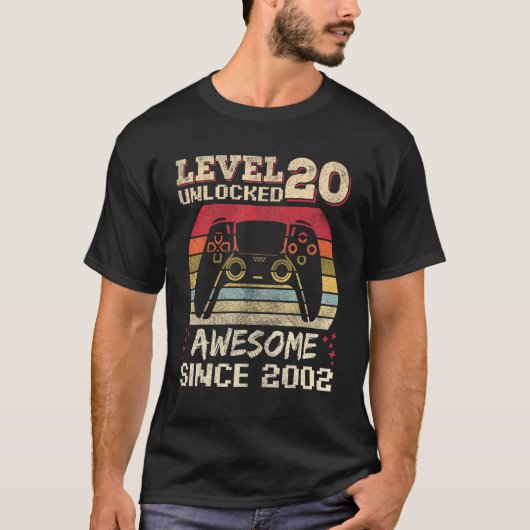 20-jähriger Gamer-Mann Geburtstag 20 Level ungespe T-Shirt (Vorderseite)