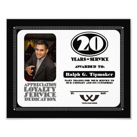 20-jähriger Retro-Service Fotodruck (Vorne)