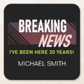 20-jähriges Arbeitsjubiläum Zwanzigster Arbeitnehm Rechteckiger Pappuntersetzer (Vorderseite)