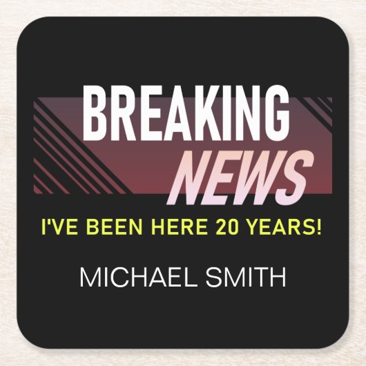 20-jähriges Arbeitsjubiläum Zwanzigster Arbeitnehm Rechteckiger Pappuntersetzer (Vorderseite)