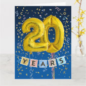 20-jähriges Bestehen des Mitarbeiters Gold Ballon  Karte (Gelbe Blume)