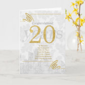 20-jähriges Mitarbeiterjubiläum Beruflich Karte (Gelbe Blume)