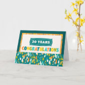 20-jähriges Mitarbeiterjubiläum Herzliche Glückwün Karte (Gelbe Blume)