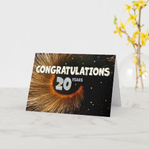 20-jähriges Swirl und Stars Karte