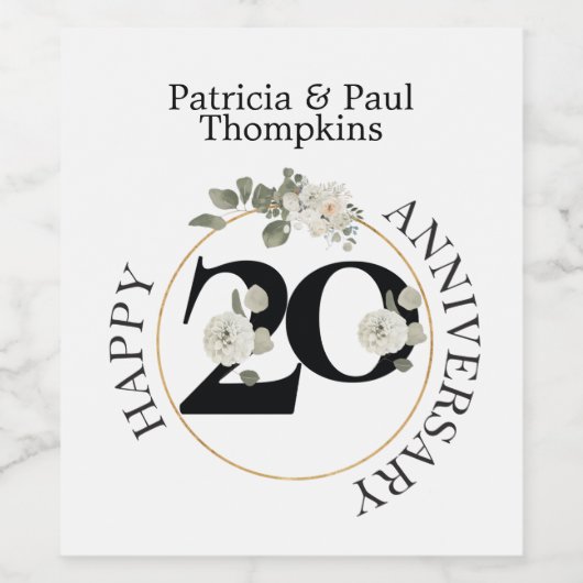 20-jähriges Weinetikett (Einzelnes Label)