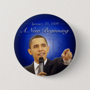 20. Januar: Ein neuer anfangenobama-Knopf Button