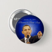 20. Januar: Obamas erster Tagesknopf Button (Vorne & Hinten)