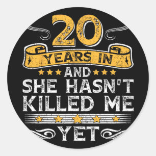 20. Jubiläum 20 Jahre, und sie hat't Ki Runder Aufkleber
